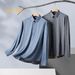 Men's Clothing Plus Size Elastic Long Sleeve Cashmere Striped Shirt Men's Casual Lapel Business Plus Size Shirt_viptrois.com