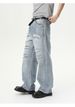 Men's Distressed Vintage Blue Jeans – Relaxed Straight-Leg Ripped Denim With Raw Hem & Grunge Aesthetic (S-XL, Mid-Rise, Zip Fly)_viptrois.com