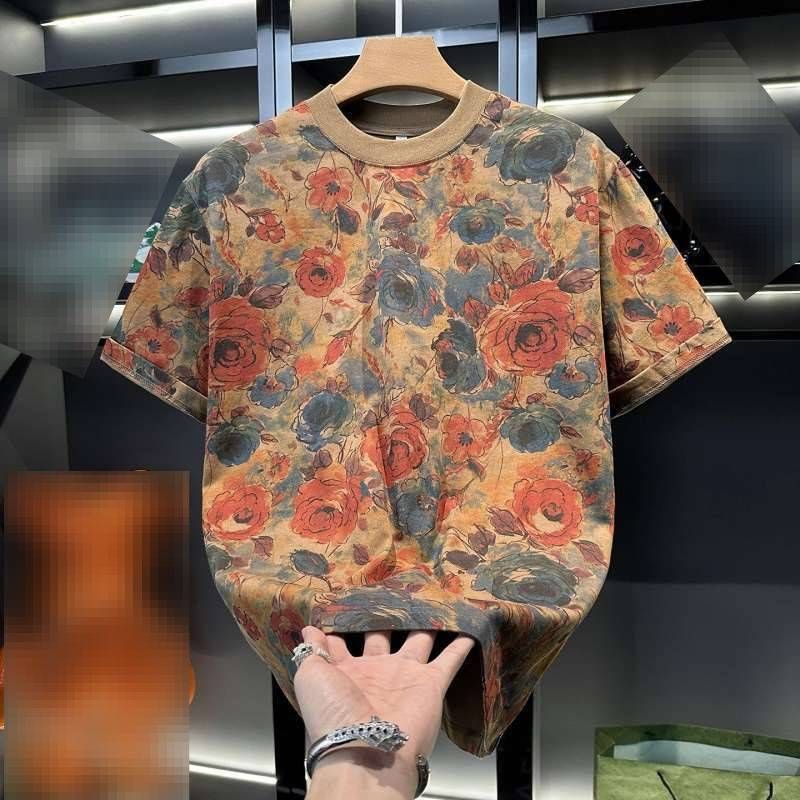 Men's Clothing Men's Stylish Short Sleeved T-Shirt Summer Design Sophisticated Style Versatile Digitally Printed Top For Men_viptrois.com