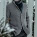 Men’s Slim Fit Knit Blazer Cardigan – Stand Collar Longline Coat | Winter Casual & Smart Layering (Black, Gray, Navy, Olive, Brown)_viptrois.com