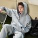 Men's Heavyweight 380g Half-zip Hooded Sweatshirt With Stand Collar, Oversized Fit Casual Pullover For Autumn & Winter_viptrois.com