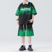 2025 Casual Sports Suit Summer Trendy Brand Tie Dye Ice Silk T-Shirt Men's Youth Short Sleeved Shorts Paired With One_viptrois.com
