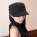 Korean Style Suede Flat Top Beret For Women, New Autumn And Winter Fashionable Solid Color Hat That Makes Face Look_viptrois.com