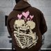 New Sweatshirt Heart Skull Polyester Fleece Print Hoodie Pullover Top Hot Sale_viptrois.com