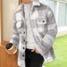 Men's Clothing Fashion Color Matching Plaid Lapel Three Dimensional Pocket Mid Length Jacket_viptrois.com