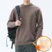 "Men's Classic Round Neck Wool Sweater – American-Style Solid Color Pullover For Autumn & Winter"_viptrois.com
