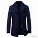 Loom Loom European American Style Coat Autumn Casual Men's Solid Color Cashmere Wool Overcoat Non-Iron Treatment Middle-Aged And_viptrois.com
