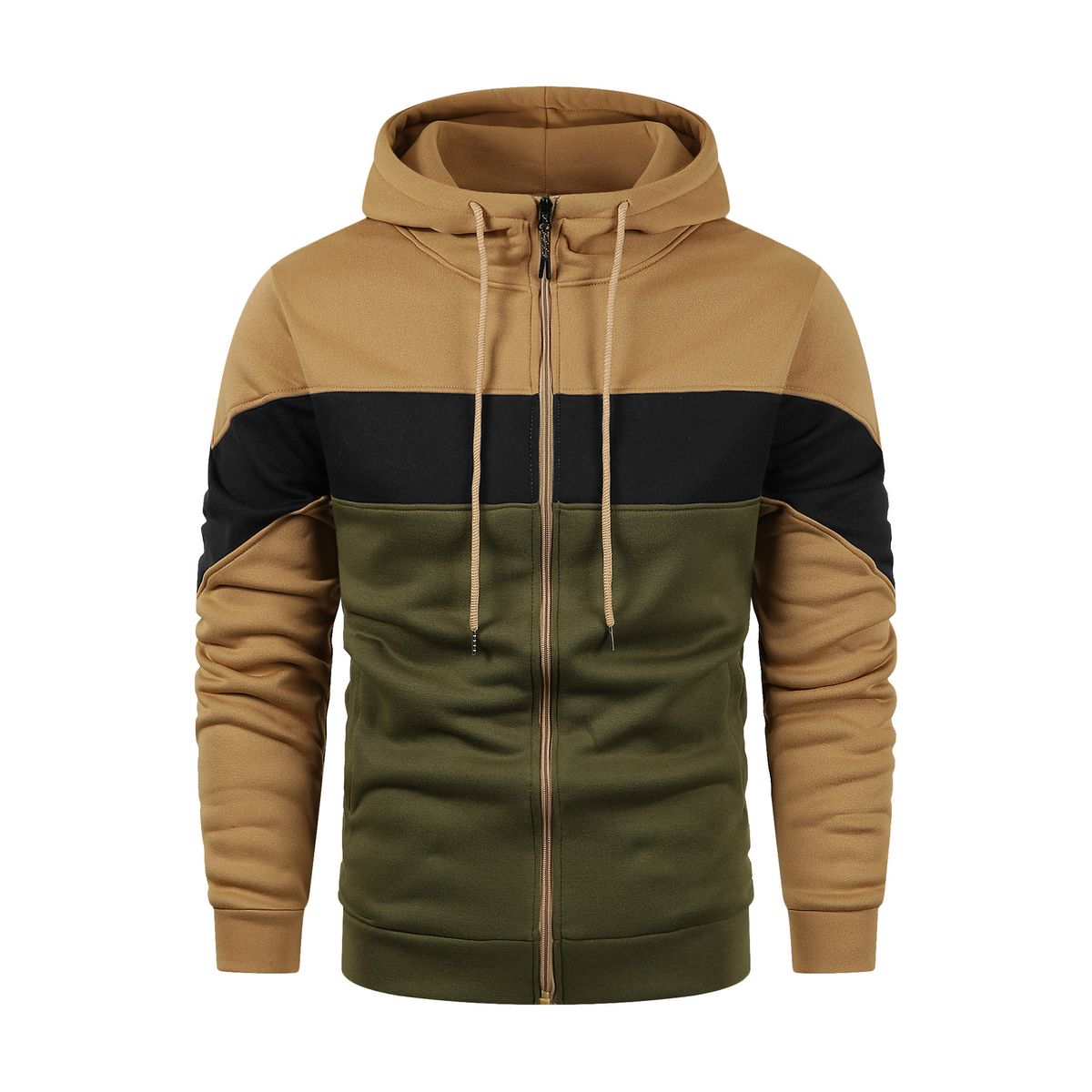 2024 Spring And Autumn Casual Cardigan Hooded Jacket Men's Plus Size Trendy Loose Sweatshirt_viptrois.com