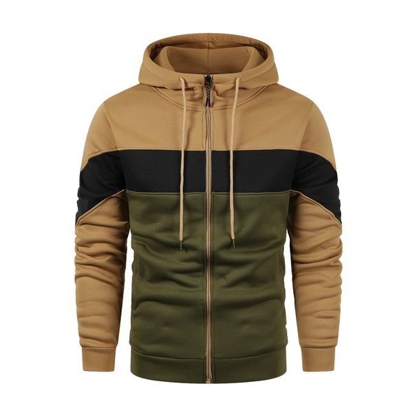 2024 Spring And Autumn Casual Cardigan Hooded Jacket Men's Plus Size Trendy Loose Sweatshirt_viptrois.com