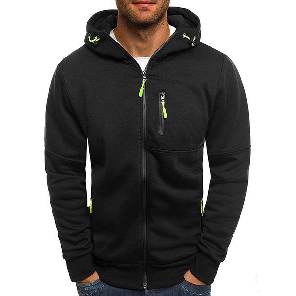 Loom Cross-Border Fitness Jacket Solid Color Zipper Cardigan Hooded Sweatshirt Men's Spring Loose Sports Fleece_viptrois.com