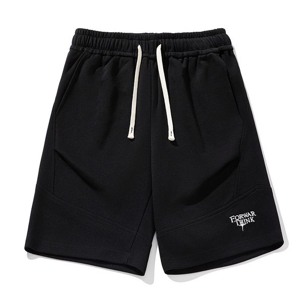 Men's Clothing Split Three Dimensional Pleated Casual Shorts Retro Texture Loose Letter Embroidered Sports Shorts_viptrois.com