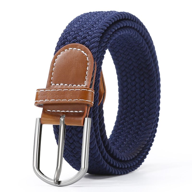Popular Men's And Women's Belts Multi Color Breathable Woven Elastic Canvas Pin Buckle Elastic Casual Pants Belt_viptrois.com
