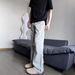Men's Drape Straight Slim Casual Pants – Lightweight Polyester, Flared Bootcut Design, Breathable & Non-Iron (Black/Greyish/Opalescent, Sizes S-XL_viptrois.com
