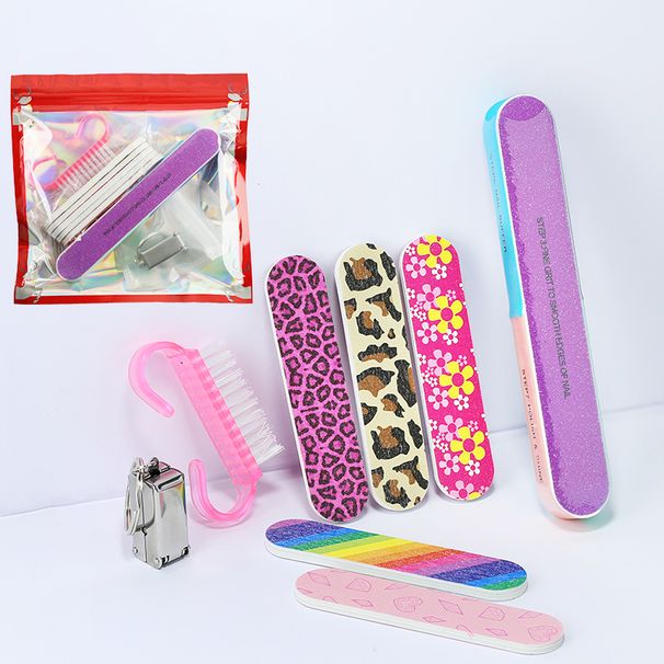 8pcs Nail Art Manicure Tools Set Stainless Steel Double Sided Nail Clipper Nail File For Finger Toe Nail Brush Soft Remove Dust_viptrois.com