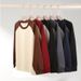 Men's Clothing Premium Cotton Blend Drop-Shoulder Long Sleeve Crewneck Sweatshirt - Stylish Color Blocking | Relaxed Fit Unisex Pullover_viptrois.com