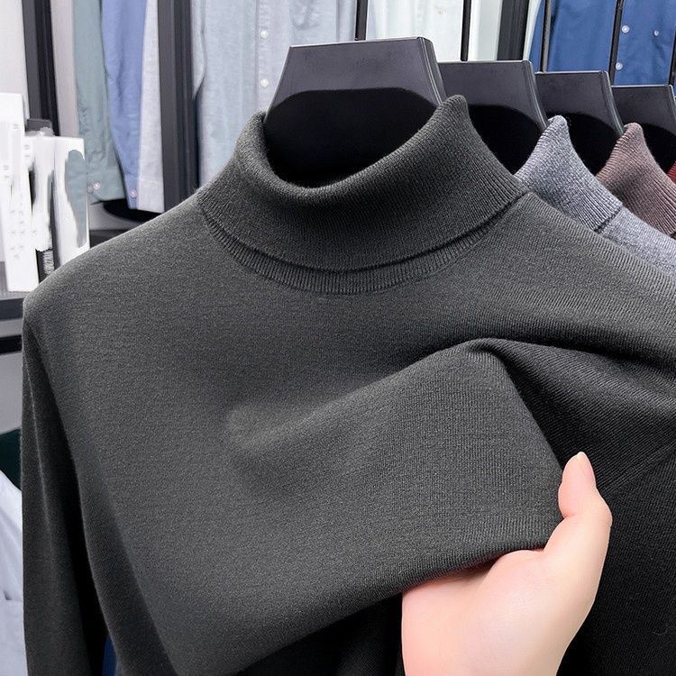 Men's Cashmere & Mulberry Silk High Neck Sweater – Winter Warm Knit Pullover For Stylish Layering_viptrois.com