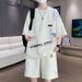 High Qualitysummer New High-Quality Casual Crew Neck T-Shirt Loose Trendy Shorts Men's Set_viptrois.com