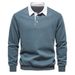 2025 new autumn long-sleeved polo collar sweater trend European size men's sweatshirt casual versatile male_viptrois.com