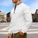 Men's Fleece-Lined Half-Zip Sweatshirt – Heavyweight Winter Pullover With Stand Collar, Loose Fit For Outdoor & Casual Wear_viptrois.com