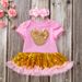 Baby Clothing Mother's Day Children's Clothing Baby Love Sequins Short Sleeve Halter Dress Holiday Princess Dresses_viptrois.com