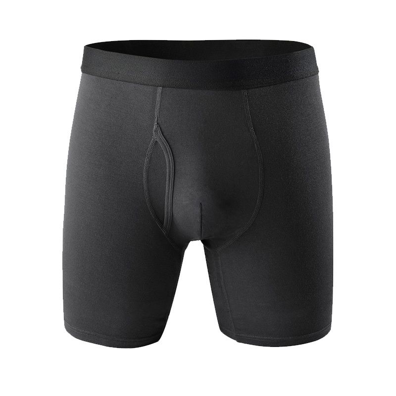 Pulse Ouma Cross-Border Men's Sports Underwear Long Anti-Chafing Leg Five-Point Pants Mid-Waist Side Opening Comfortable_viptrois.com