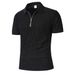 Men's Breathable Polo Shirt – Lightweight Summer Button-Up Tee With Subtle Texture (White, Black, Khaki, Light Blue) – S-XXL_viptrois.com