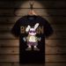 Men's Clothing Short Sleeved T Shirt Hot Diamond Print Rabbit Mature And Steady Half Sleeved Mercerized Cotton Ice Silk High End Large Size_viptrois.com