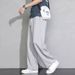 Streetwear Fleece-Lined Sweatpants – Oversized Straight-Leg Pants For Men (Black/Light Grey, M-5XL)_viptrois.com