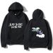 Men's Clothing Emo Boy Oversized Hoodie - Black Graphic Print Pullover Sweatshirt With Comfortable Cotton Blend Fabric For Casual Streetwear_viptrois.com