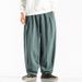 Men's Clothes Summer Men's Cotton Loose Wide Leg Pants Solid Color Turnip Pants Tide_viptrois.com