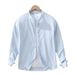 2026 Japanese-style Fresh Cotton-linen Long-sleeve Shirt Men, Versatile, Artistic, Casual, Loose-fitting, Stand-up_viptrois.com