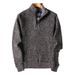 Men's Fleece-Lined Zip-Up Sweater – Thick Winter Pullover (Dark Gray/Light Gray/Espresso/Blue Gray/Burgundy, M-XXXL)_viptrois.com