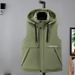 Men's Clothing Men's Winter Fleece Vest With Hood, Thickened Polyester, Loose Fit, Zip-Up Front (Black/Green/Blue/Pattern) - Sizes S To 8XL_viptrois.com