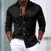 2027 Spring Summer Fashion Men Lapel Pure Color Single-Breasted Long Sleeve Casual Shirts S-3XL_viptrois.com