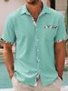 Men's Clothing Men's Summer Fashion Hawaiian Collar Shirt Casual Lace Print Beach Pocket Short Sleeve 13 Colors Available_viptrois.com