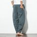 Men's Clothing 2025 Fashion Loose Trousers Men Plus Size Cotton And Linen Casual Pants Chinese Style Harem Pants Foreign Trade_viptrois.com