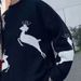 Pure Christmas Year Red Long Sleeve Men, Loose Fit, Versatile Crew Neck Knitwear, New Cross-Border Couple Sweater For Autumn_viptrois.com