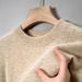 Pure Autumn Winter New Round Neck Wool Casual Solid Color Inner Layer Warm Base Knitted Sweater Men's Clothing_viptrois.com