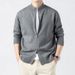 "Men's Dual-Zip High Neck Knit Sweater – Versatile Business Casual Pullover With Ribbed Hem (Charcoal/Black/Khaki, M-XXXL)"_viptrois.com