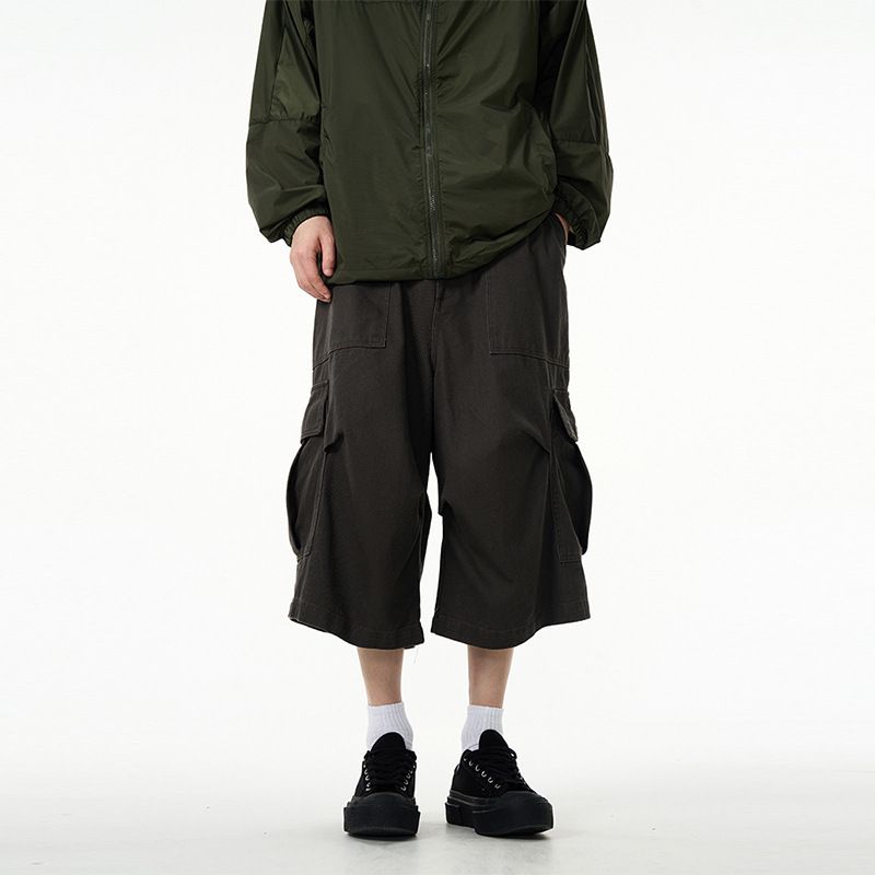 Premium Products Cleanfit Shorts With Multiple Pockets And Seven Quarter Length Pants For Men, American Style Loose, High-end, Wide Leg_viptrois.com