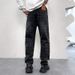 Men's Clothing Personalized Design Jeans Autumn Slim Loose Large Size Drape Mopping Wide Leg Long Pants_viptrois.com