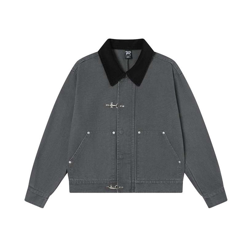 TaelePlus American Heavy Beaded Sailplane Buckle Design Short Jacket Trendy Loose Versatile Coat TP228_viptrois.com