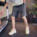 Summer Men's Ice Silk Sports Shorts Thin Five Point Loose Fit Versatile White Four Point Beach Pants_viptrois.com