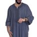 Men's Clothing Muslim Mid Sleeve Embroidered Robe Ethnic Style Robe_viptrois.com