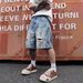 Men's Trendy Summer Style Ripped Paint Spot Distressed Jeans Six Point Yellow Mud Dye Over The Knee_viptrois.com