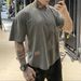 Men's Clothing Short Sleeved Sports Fitness T Shirt Loose Half Sleeved Iron Basketball Quick Drying Training Clothes_viptrois.com