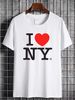 Vintage 1996 I Heart New York White Men's L T-Shirt Classic Logo Love VTG 90s Designer Clothes Casual Graphic Stylish Unisex Soft Homme Breathable_viptrois.com