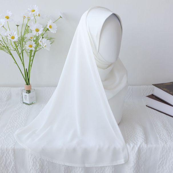 Women's Hijab solid color crystal linen chiffon scarf ladies head scarf comfortable breathable_viptrois.com