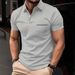 2025d Trendy Sports Casual Men's Plus Size Summer Thin Solid Color Short Sleeve_viptrois.com