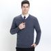 Loom Cross-Border Same Style European And American Business Youth Men's V-Neck Solid Color Knitted Wool Fashion Slim Fit Base_viptrois.com